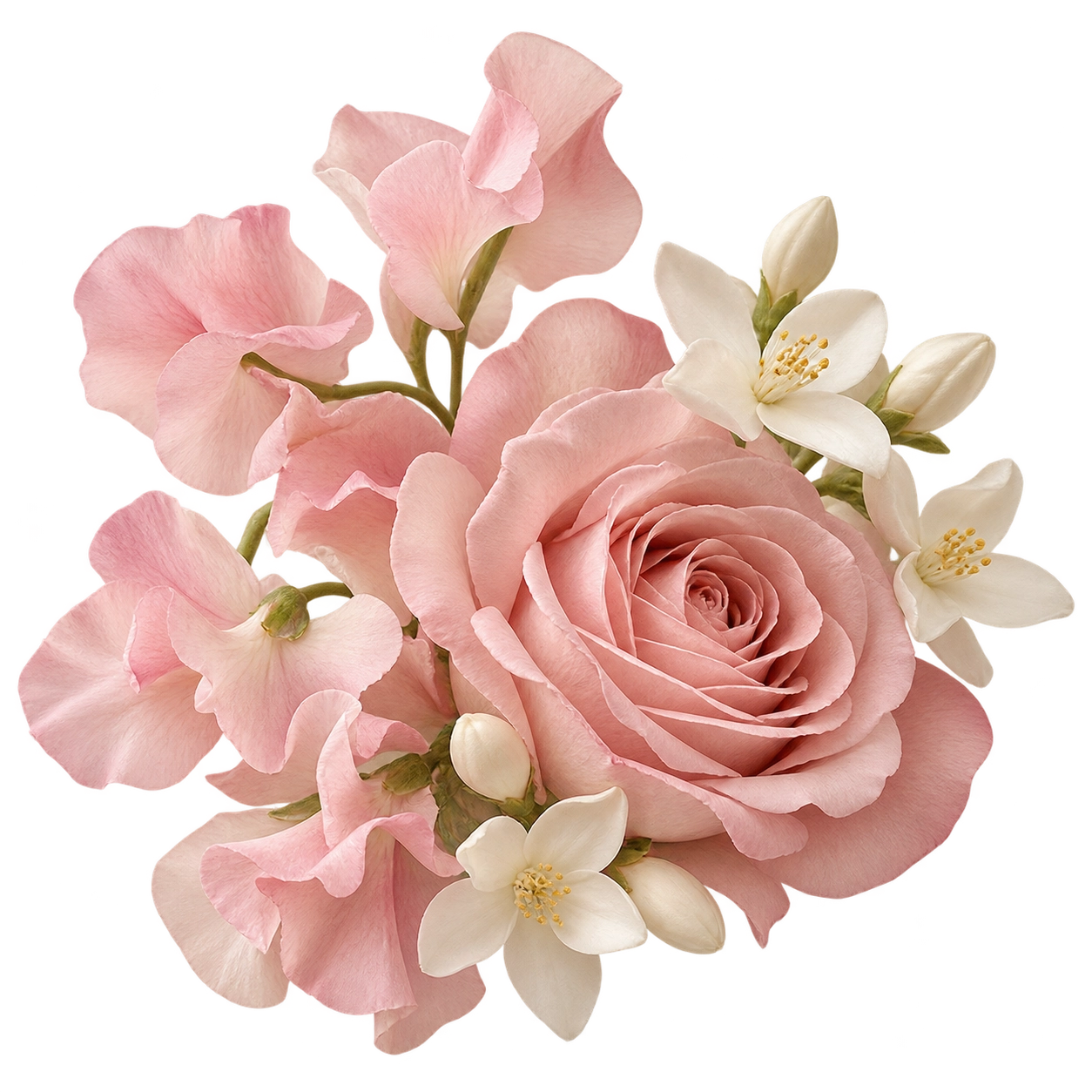 Sweet pea · Rózsa · Jázmin